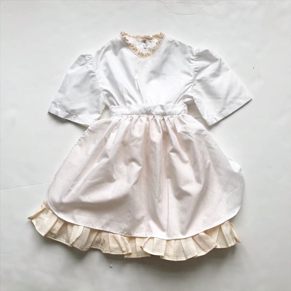 Vintage Adorable Swiss dot apron dress fits 3/4T